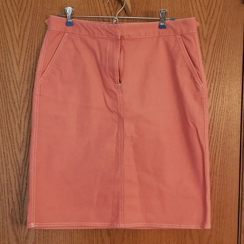 Lands' End Coral Denim Skirt Sz 8 - Picture 1 of 7